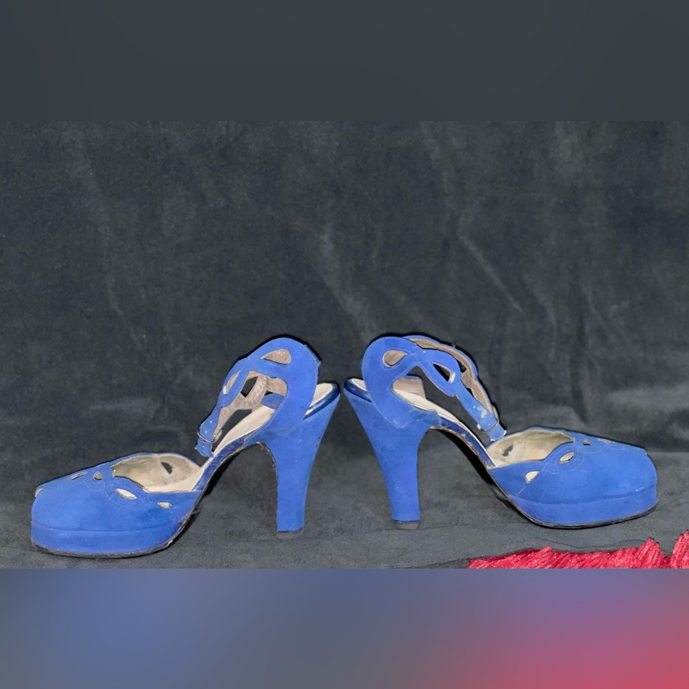 VINTAGE BLUE SUEDE SHOES pin up burlesque